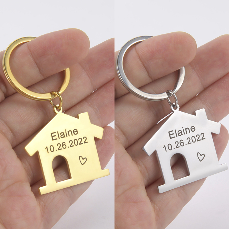 Home Security Key - WLP Fashion House Shape Laser Engrave