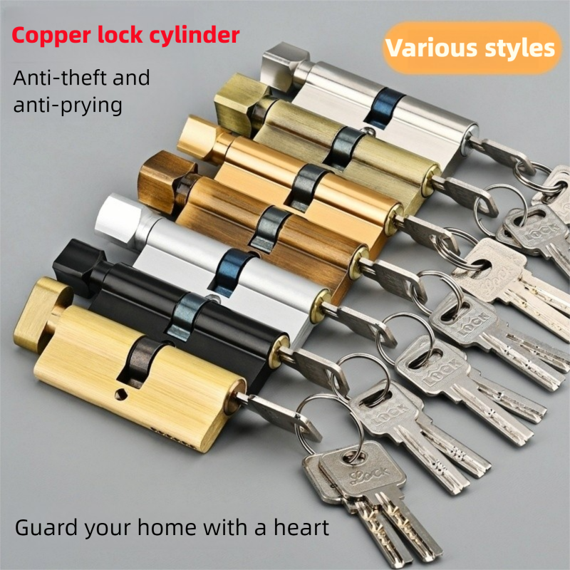 Home Security Key - Wooden Door Lock Cylinder with 3
