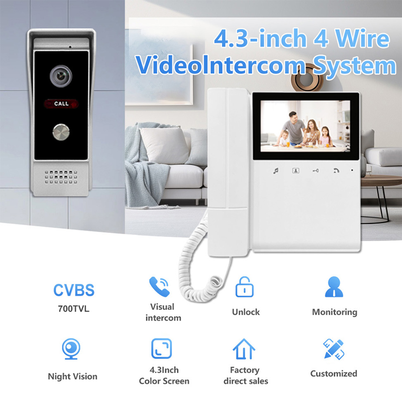 4.3Inch  TFT Monitor  4 Wired  – обзор и цена Peephole Camera Viewer