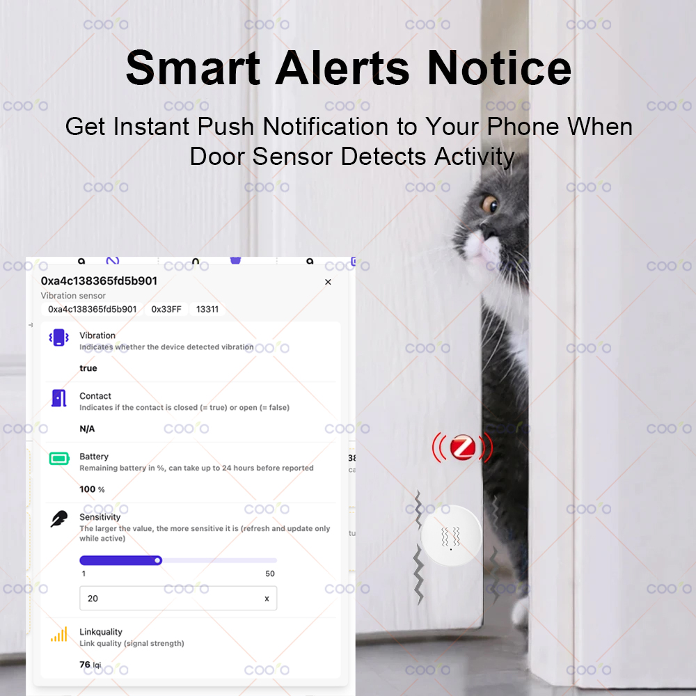 ZigBee 3.0 Vibration Sensor Re – обзор и цена Home Security Door