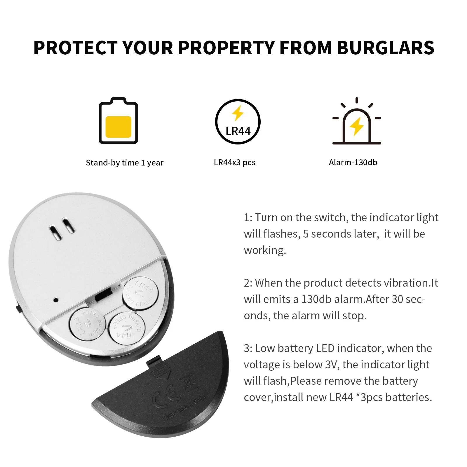Travel Vibration Door Window A – обзор и цена Window Alarm Sensor