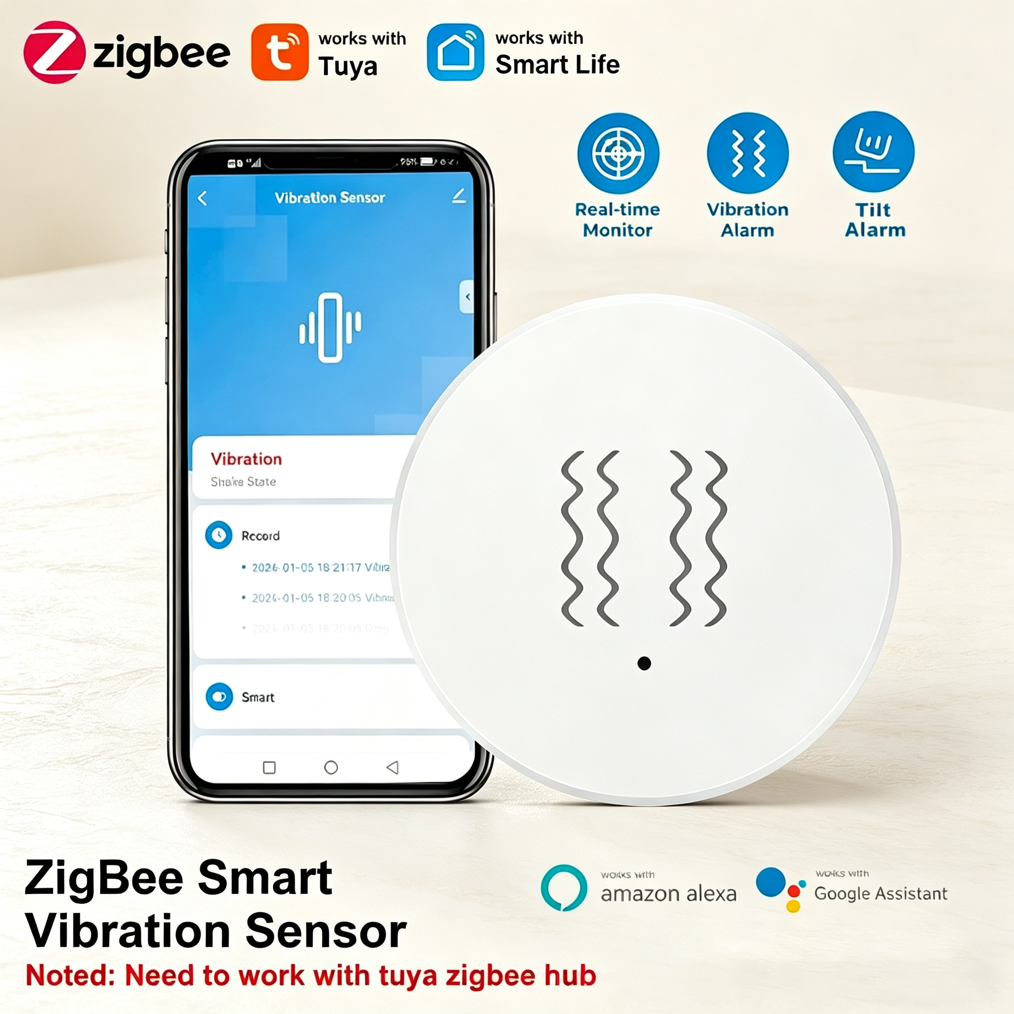 Tuya ZigBee Smart Vibration &  – обзор и цена Sim Gsm Alarm