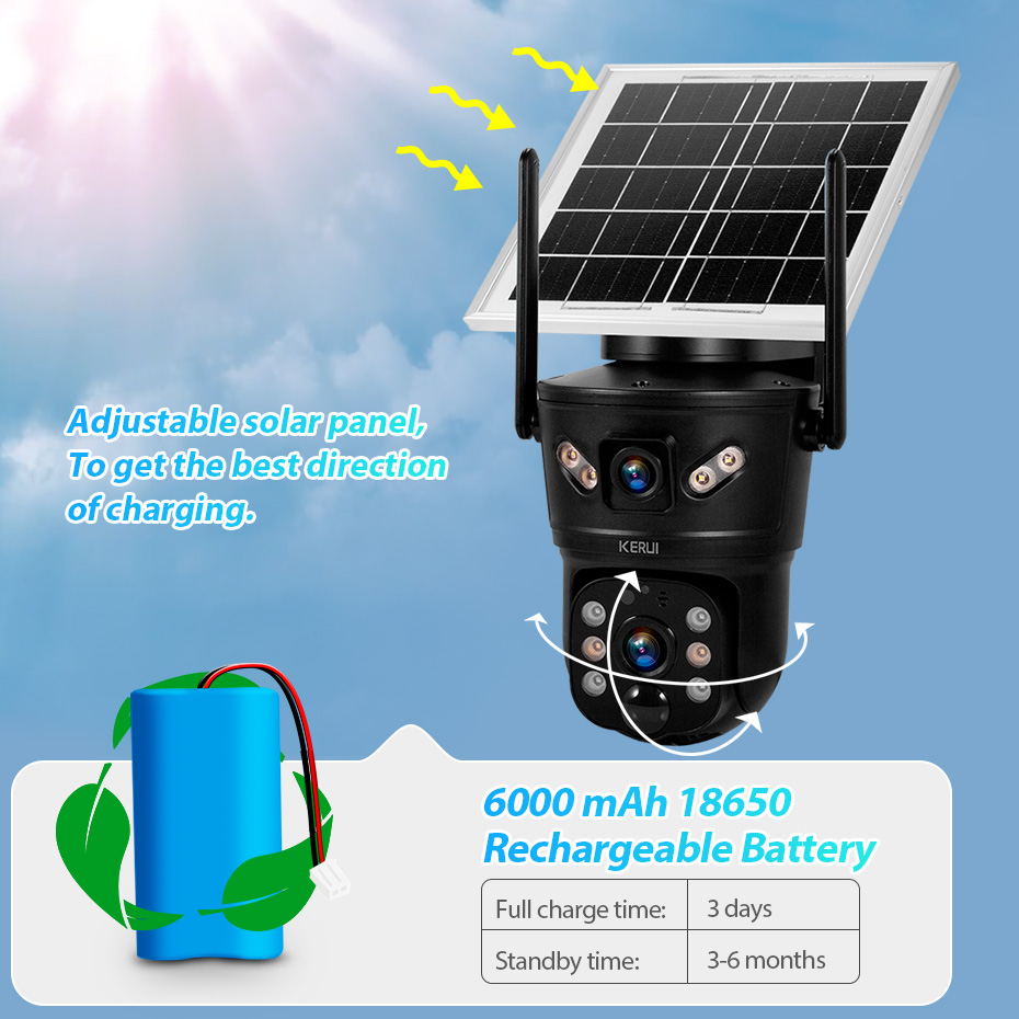 KERUI Outdoor 6MP Solar Camera – обзор и цена Home Security Front Door