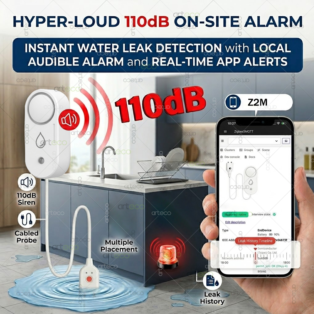 Zigbee Water Leak Detector Sma – обзор и цена Home Security Gadgets