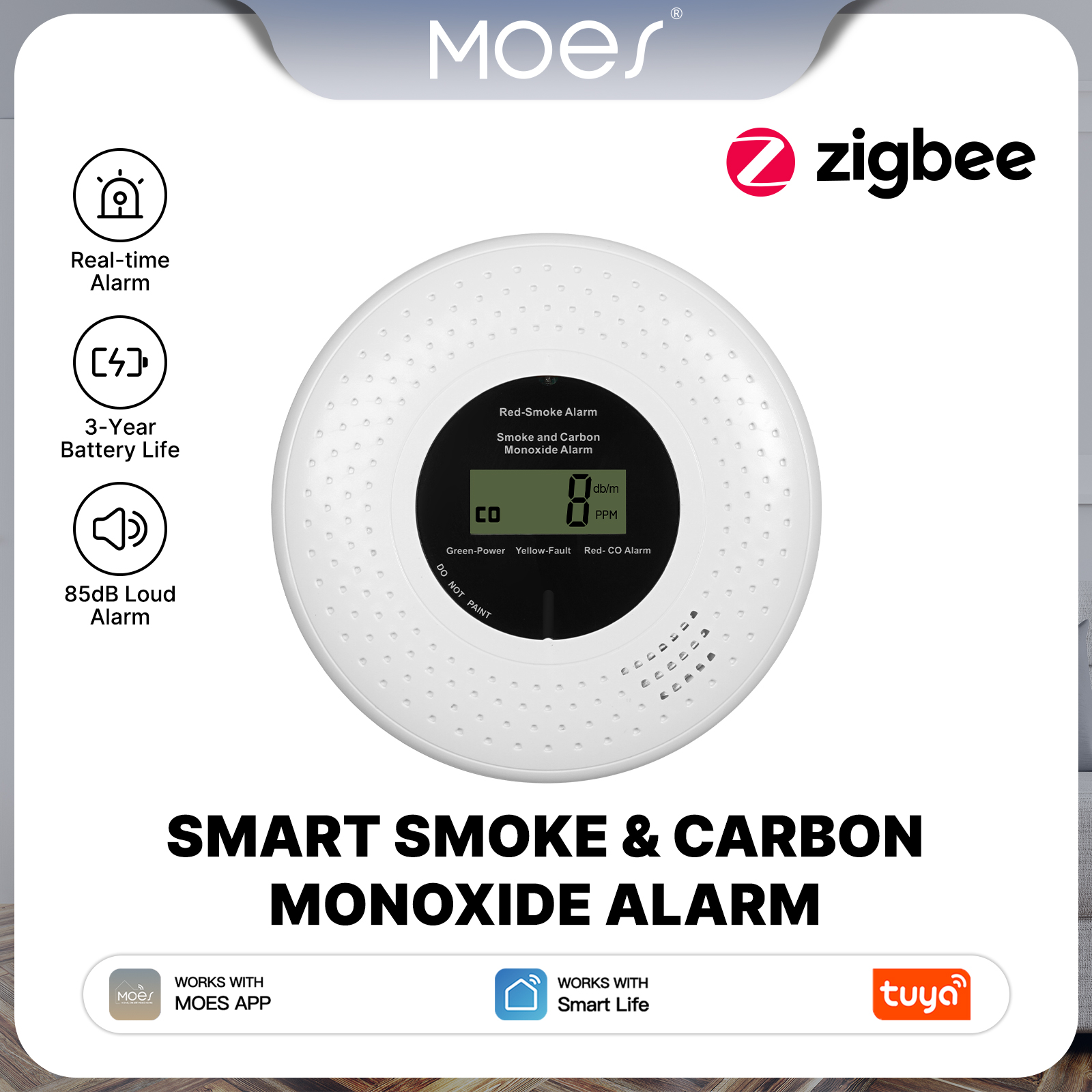 MOES Tuya Zigbee Smart Smoke C – обзор и цена Home Security Gadgets